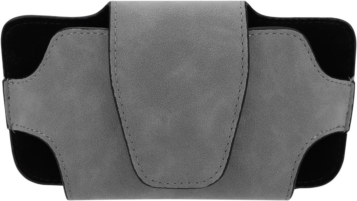 SnelShoppen - Auto Zonnebril Houder voor Alle Auto Modellen, Zonnebril Organizer PU Leer, Universele Auto Accessoires Zonnebrillen Case Opbergzak (Gri