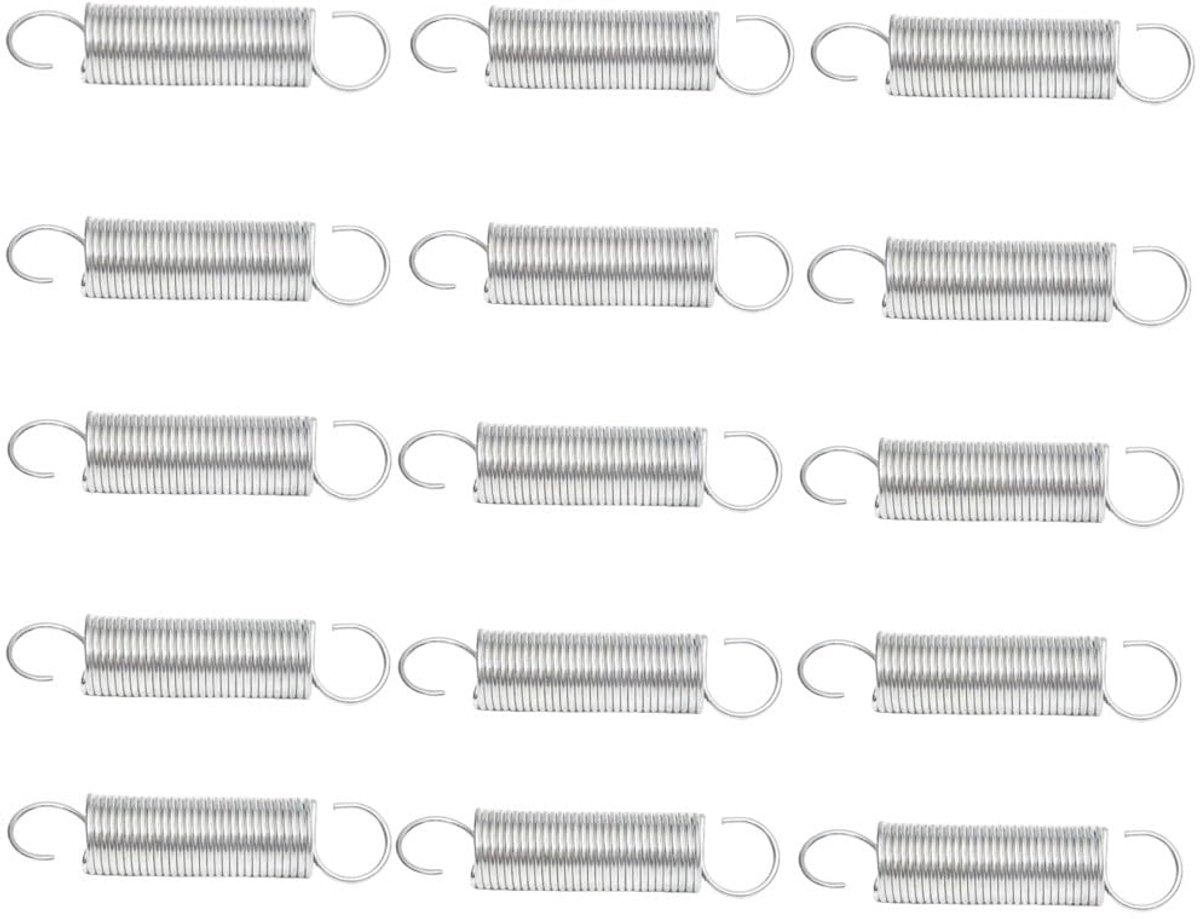 SnelShoppen - 15 stuks 304 roestvrijstalen spiraalveren 1.2 mm x 8 mm x 50 mm, compressieveren met haken voor huis en tuin