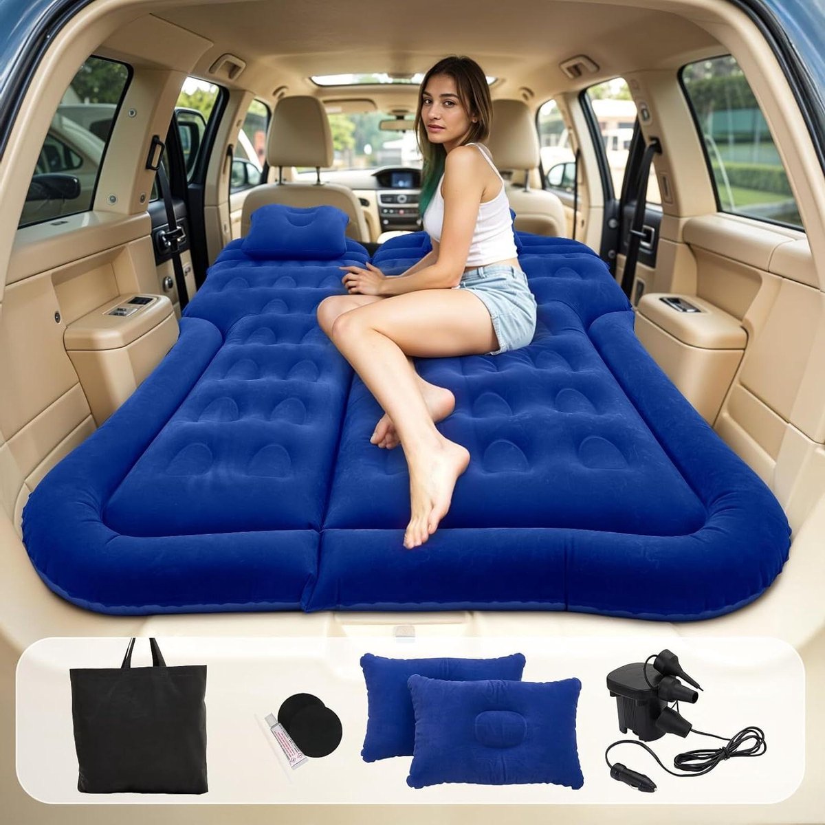 Automatras Luchtbed - Auto Matras Kampeerbed - Reiscomfort Vergroten - Speciaal Voor Audi Q3