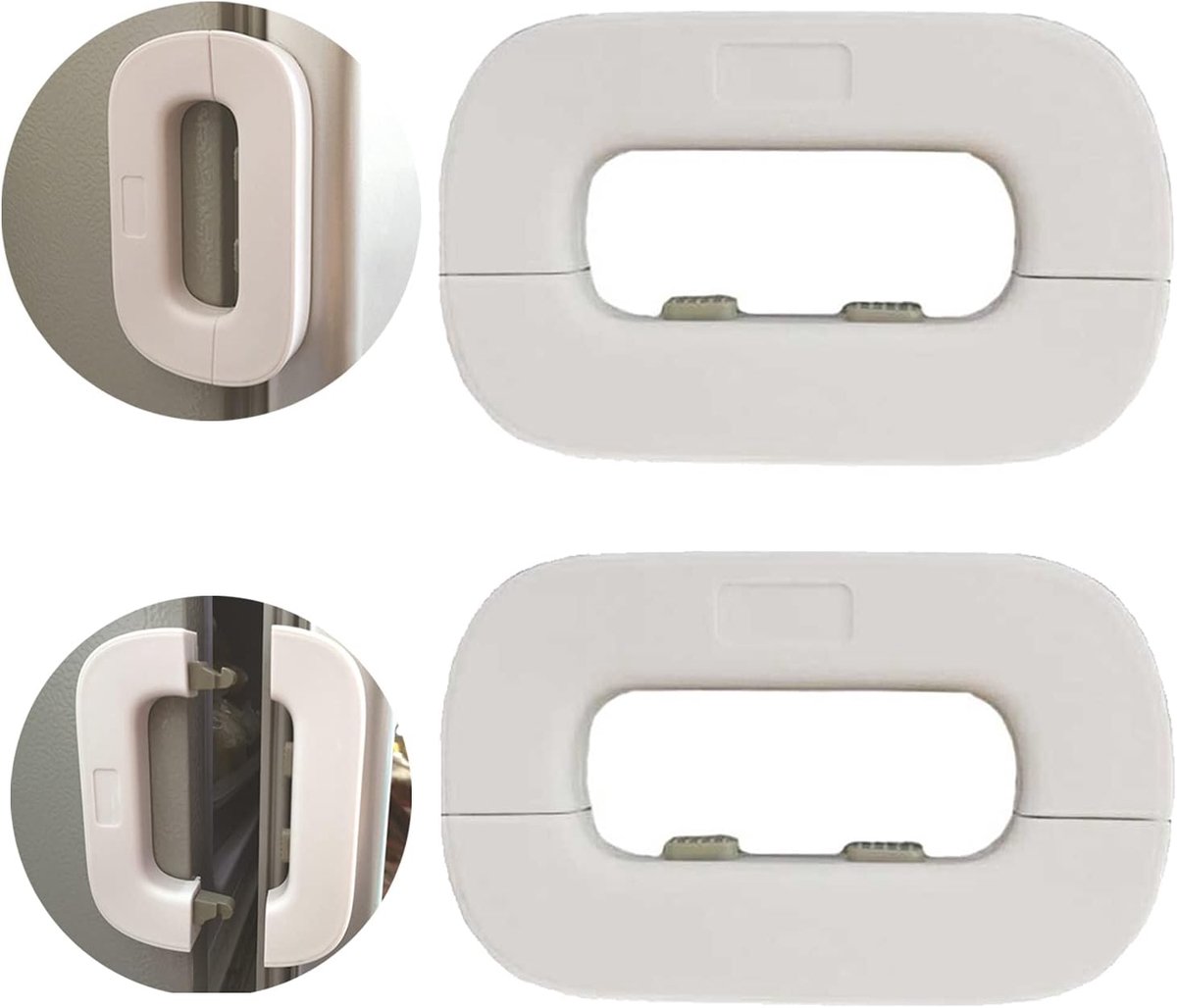 2 x household door latches, refrigerator, refrigerator, child and baby safety lock is and can be used, 3M glue, no - ShopVlot
