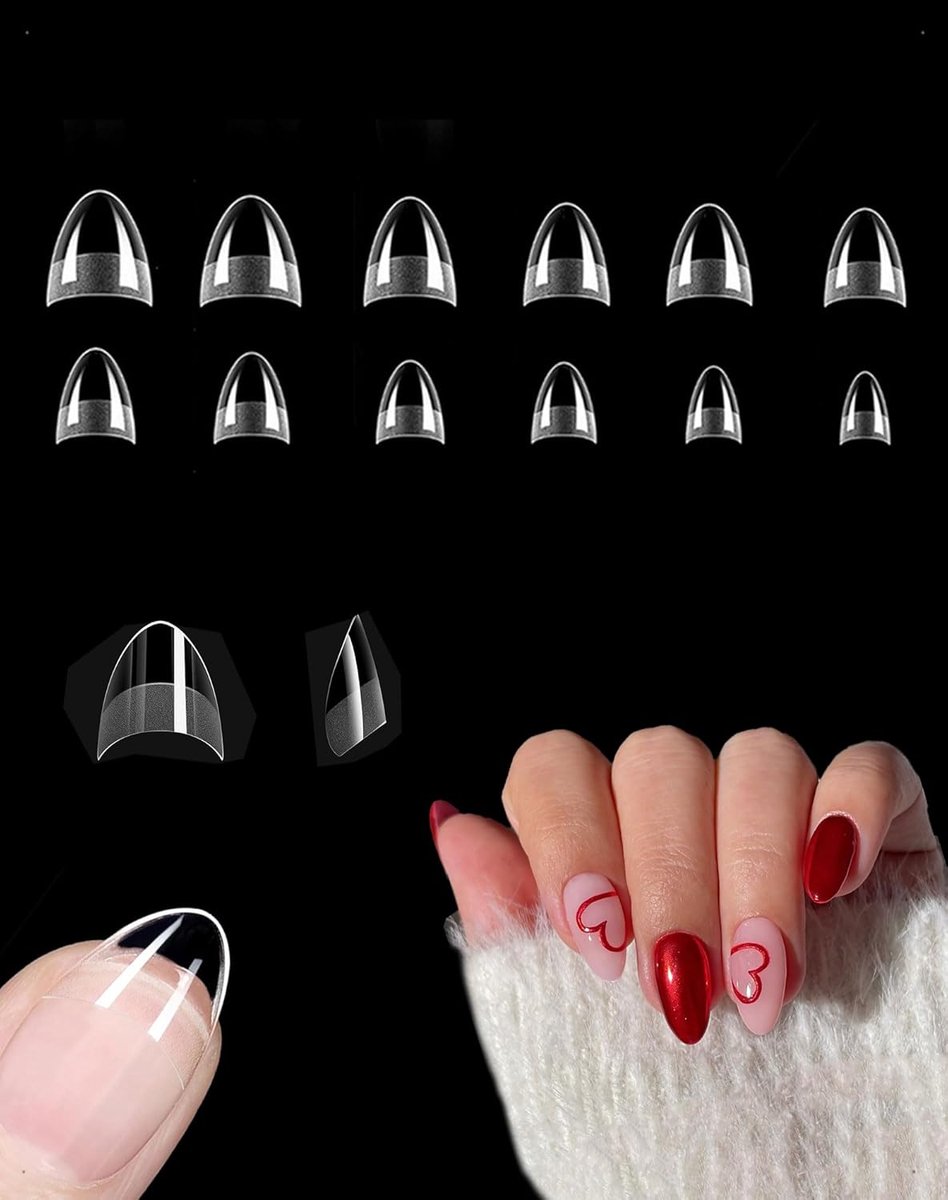 Nail tips set 240pcs - 12 maten - transparant - perfecte hechting voor gel nagels - ShopVlot