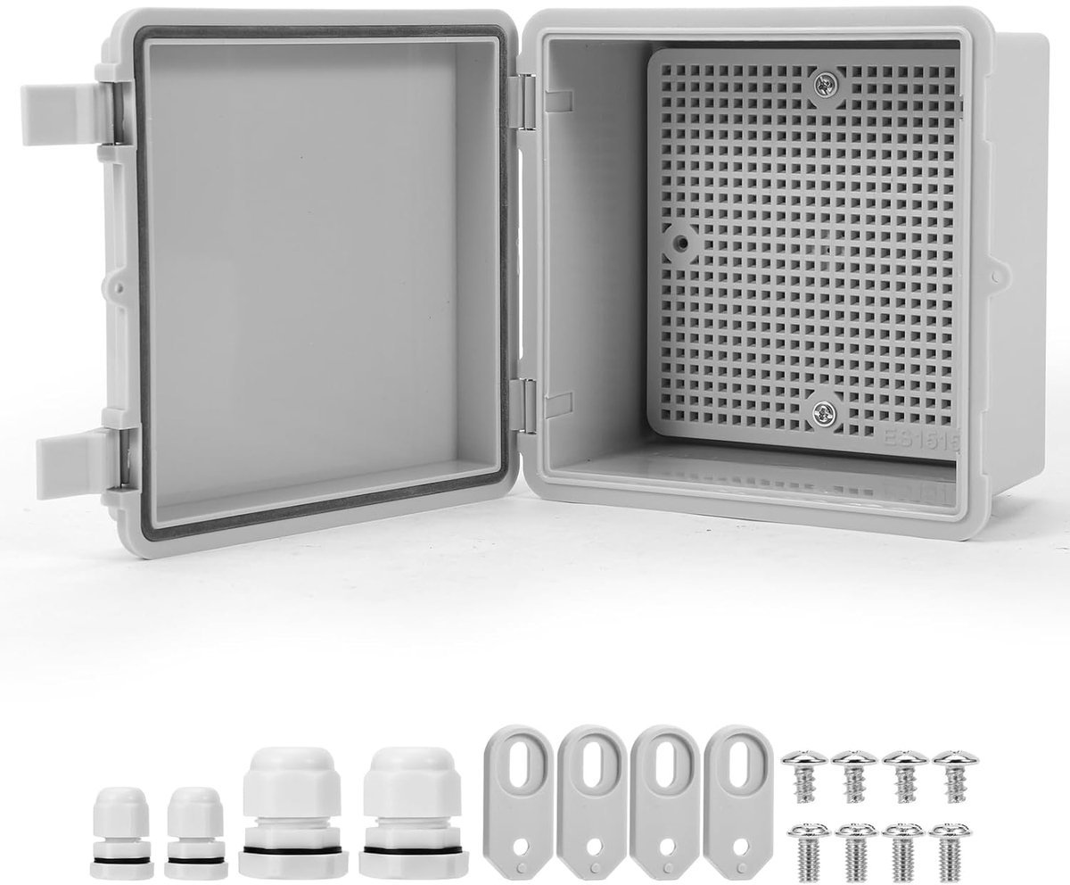 SnelShoppen - Waterdichte verdelerbox IP67, robuuste elektrische kast van ABS, eenvoudig te installeren, met montagemateriaal, voor binnen en buiten g