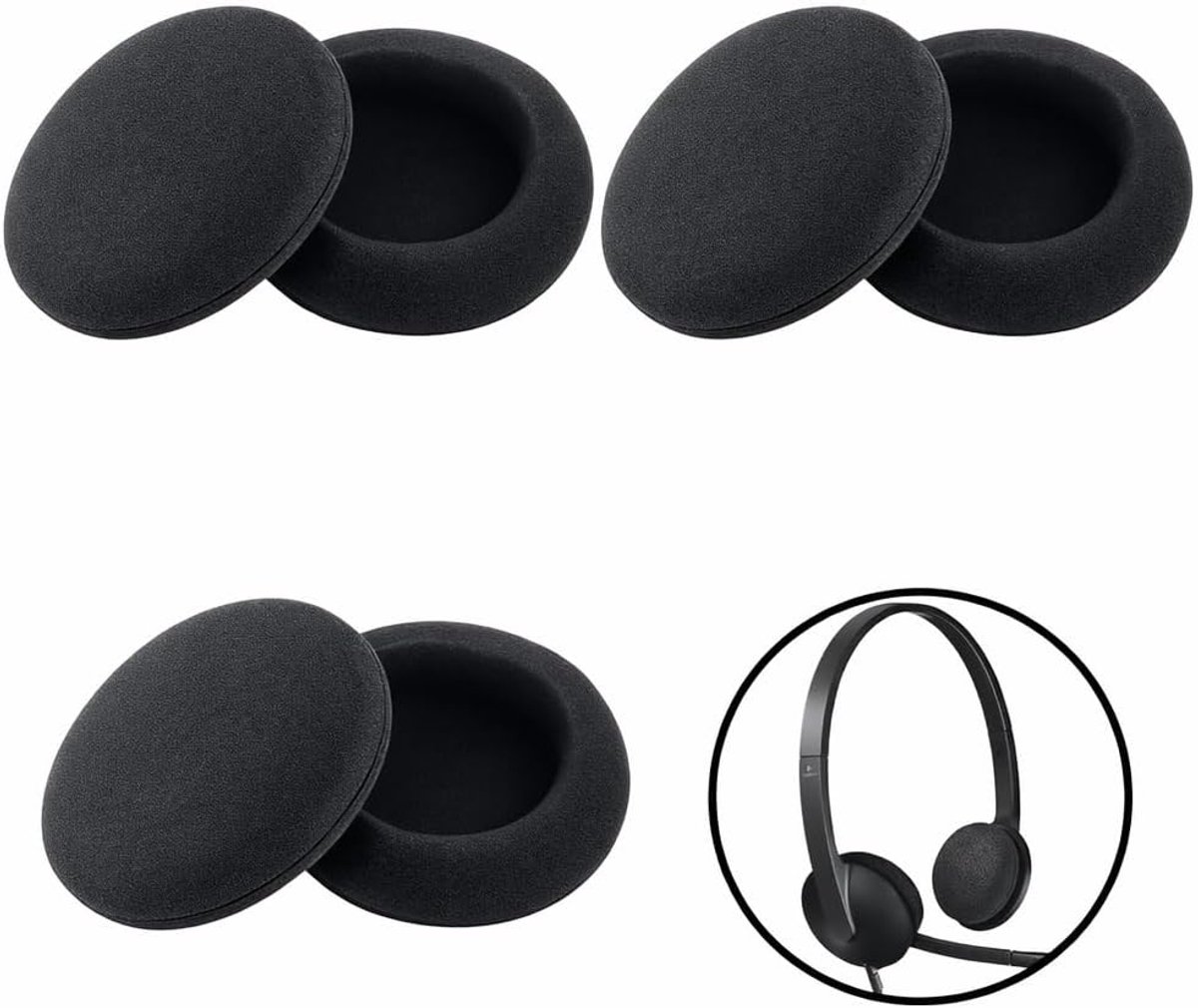 Vervangende headphone oorkussens 5 cm - zachte foam covers - ademend materiaal - ideaal voor dagelijks gebruik - SnelShoppen