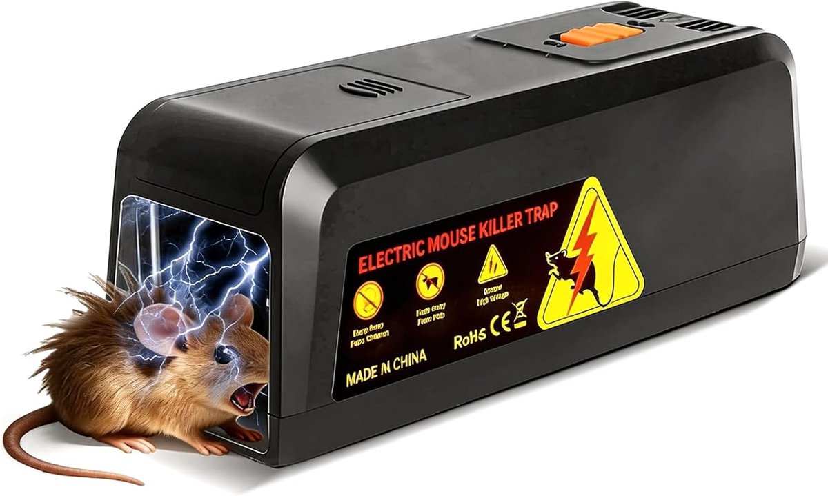 SnelShoppen - Elektronische Muizenval voor Binnen met 2 Voedingsopties - Effectieve Ratval zonder Contact voor Keuken, Garage, Kantoor en Magazijn