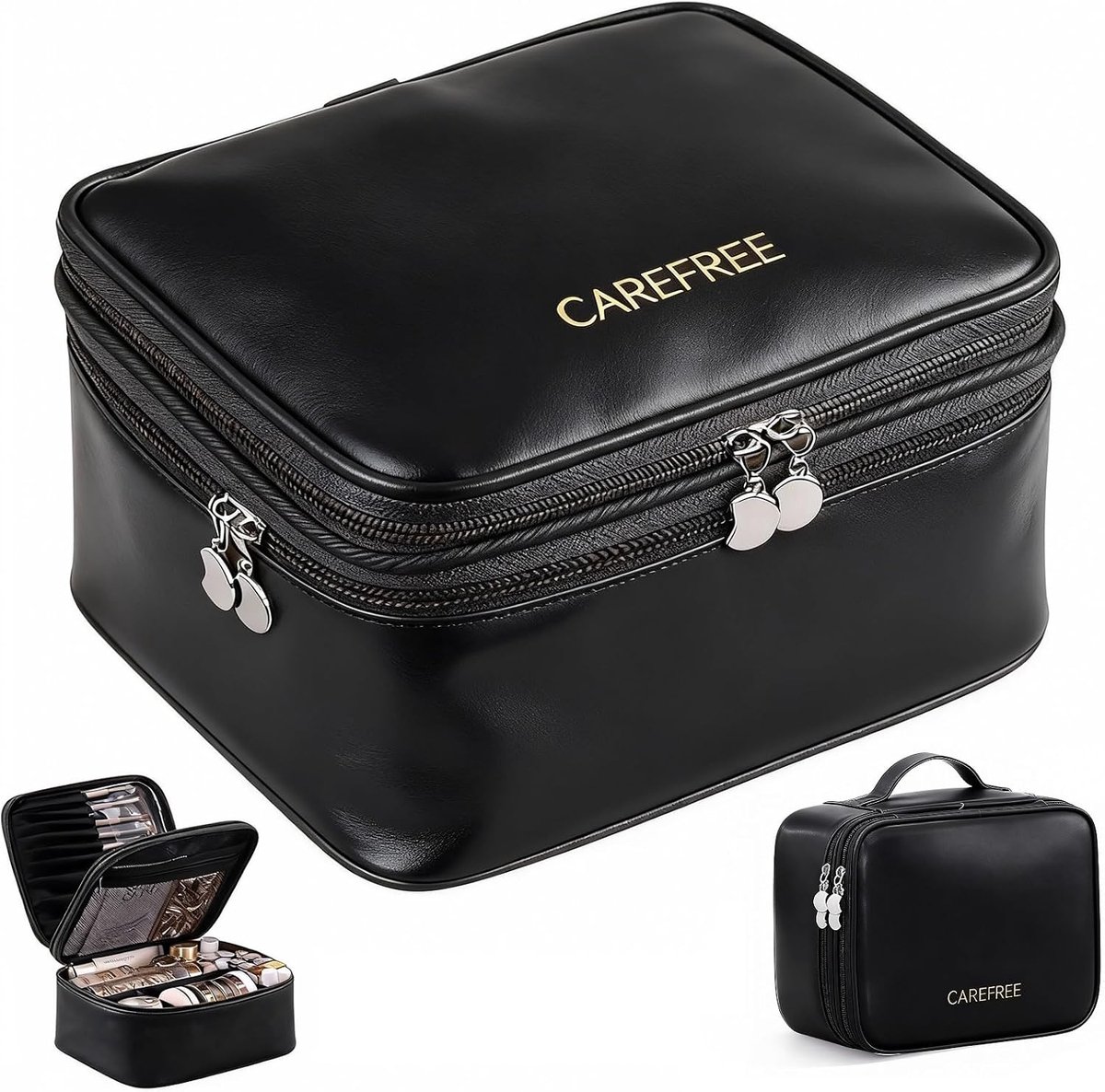 Women's Cosmetic Bag, Large Toiletry Bag with Handle, Travel Cosmetics Organiser Bag, Waterproof Cosmetic Bag, Large - ShopVlot