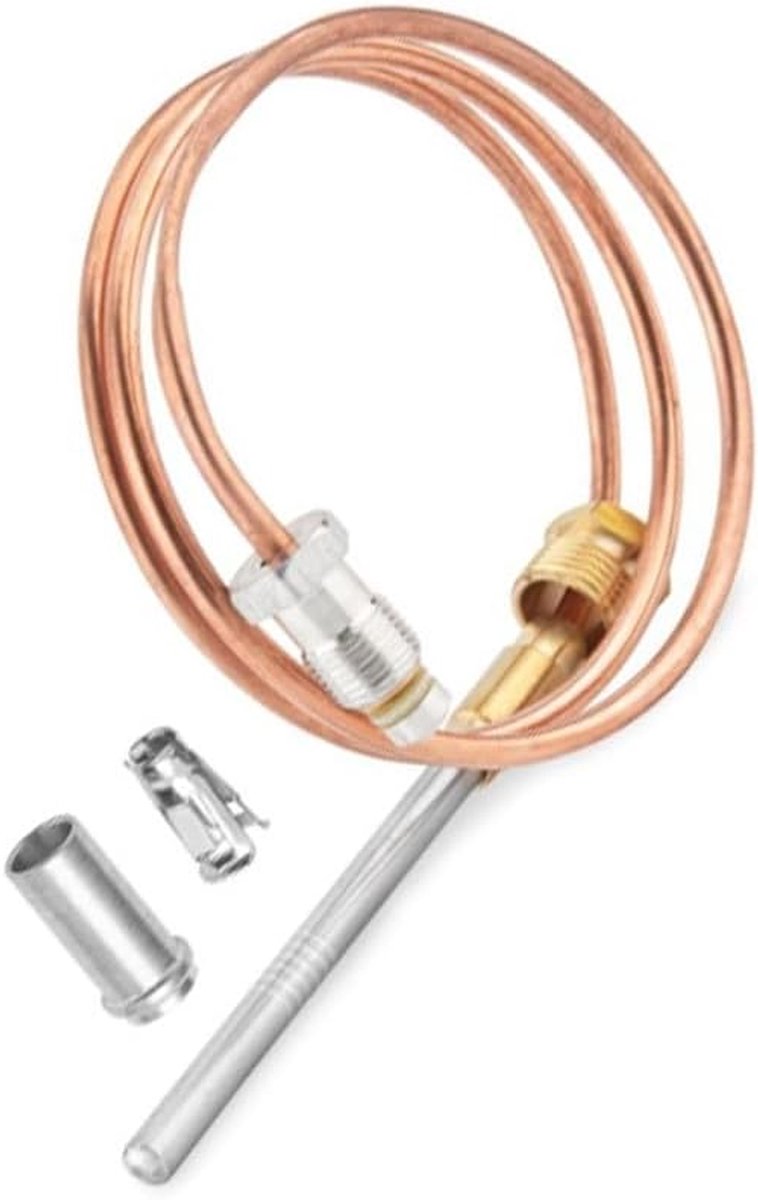 Thermokoppel - Vervangingsonderdeel Gasoven - Verwarming Herstellen - Eenvoudige Installatie - 61 cm - Zilver