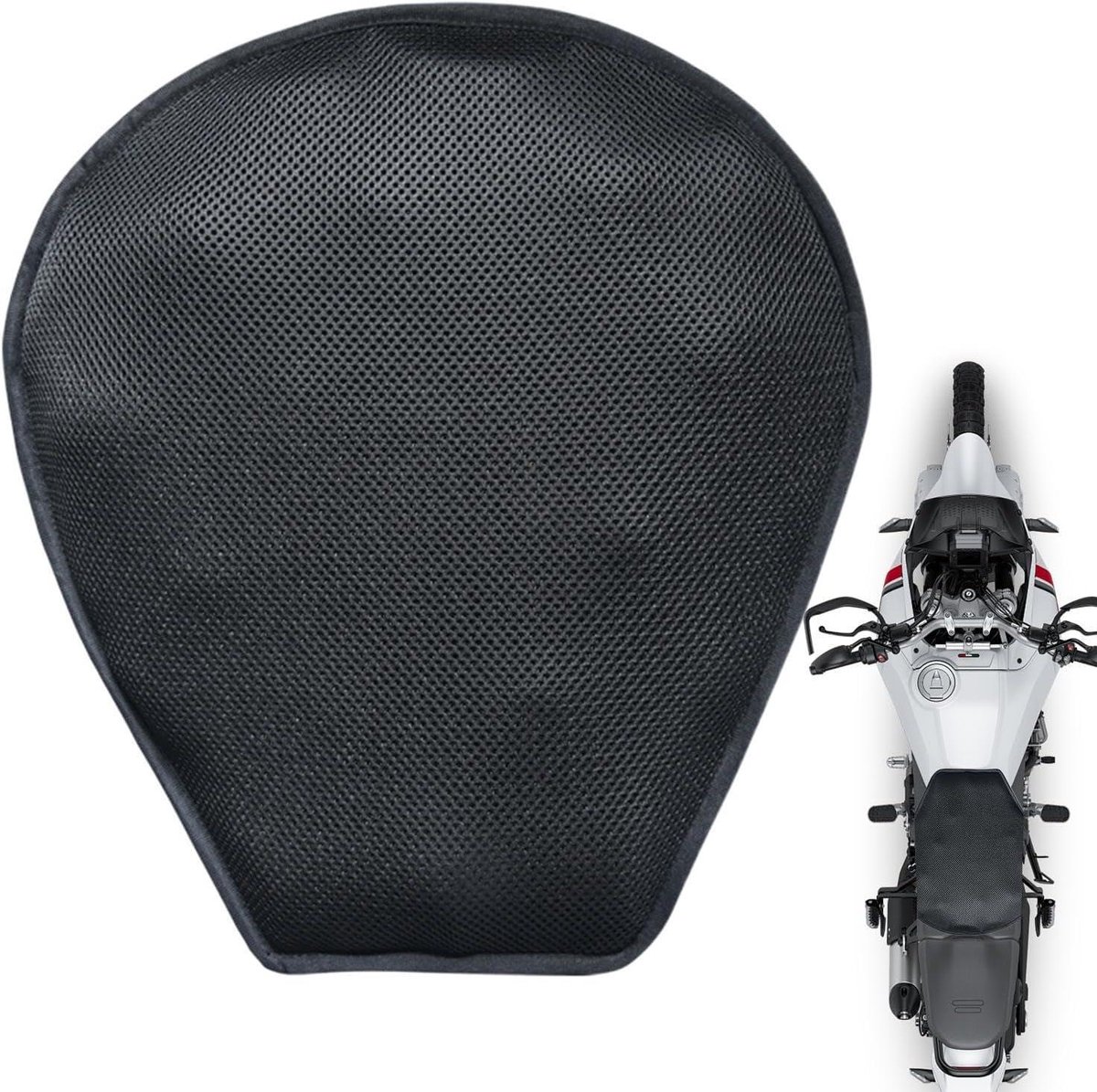 Motorstoelkussen - Opblaasbare zitting - Comfortabel rijden - Schokabsorberend ontwerp - 406 cm - Meerkleurig