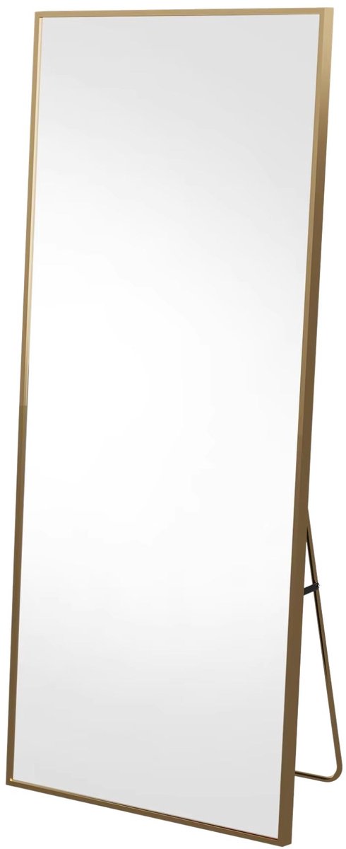 Staande Spiegel 177 X 77 Cm - Volledige Lichaamslengte Spiegel, Hangend of Staand Te - Aluminium Frame - Goud - Decoratief