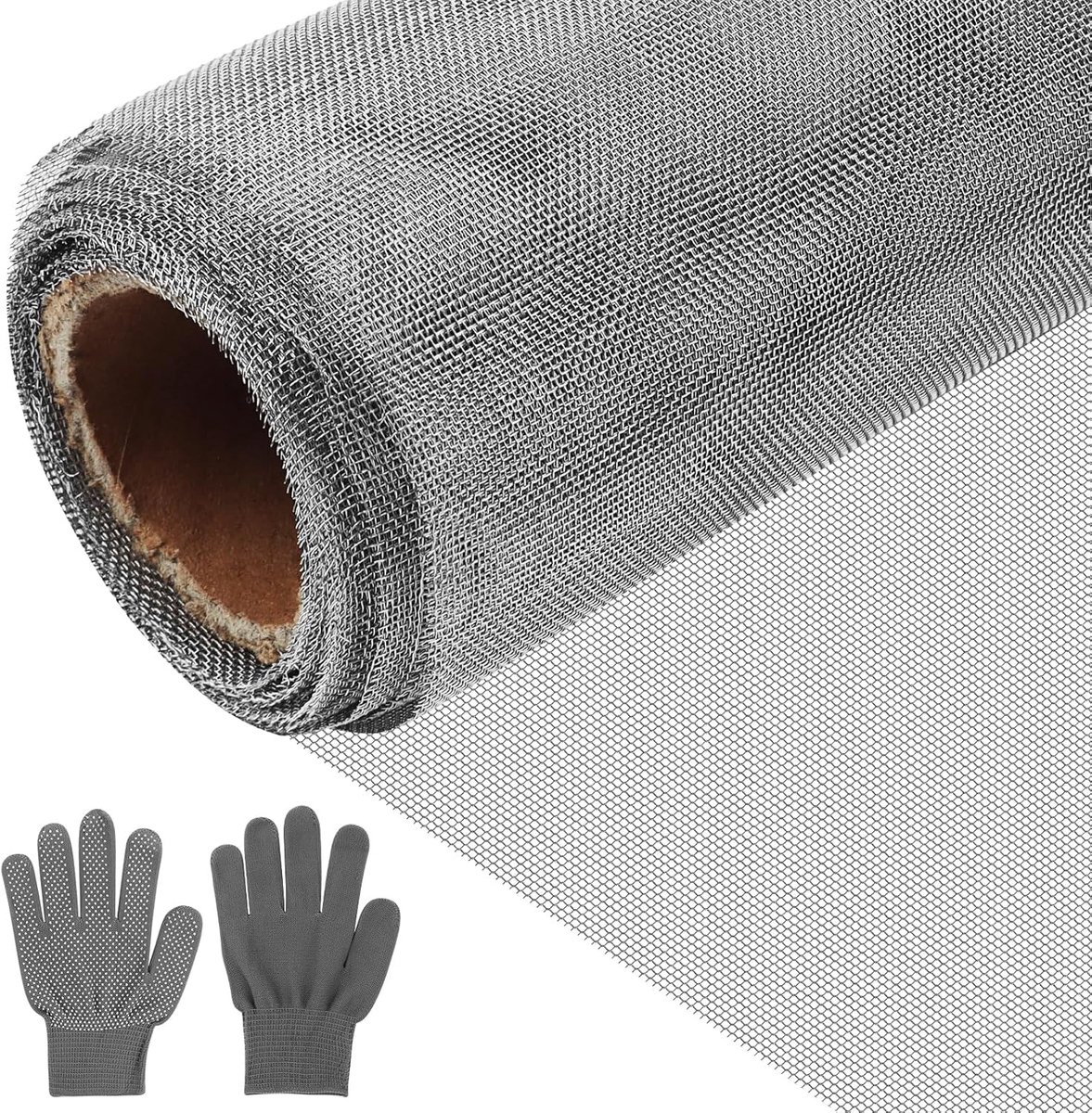 SnelShoppen - Kleine Gaasmetaal Muggennet 40 Gaas voor Hekken 30 x 200 cm Gatdiameter 0.6mm met Ventilatieopeningen voor Ramen en Muggenhandschoenen