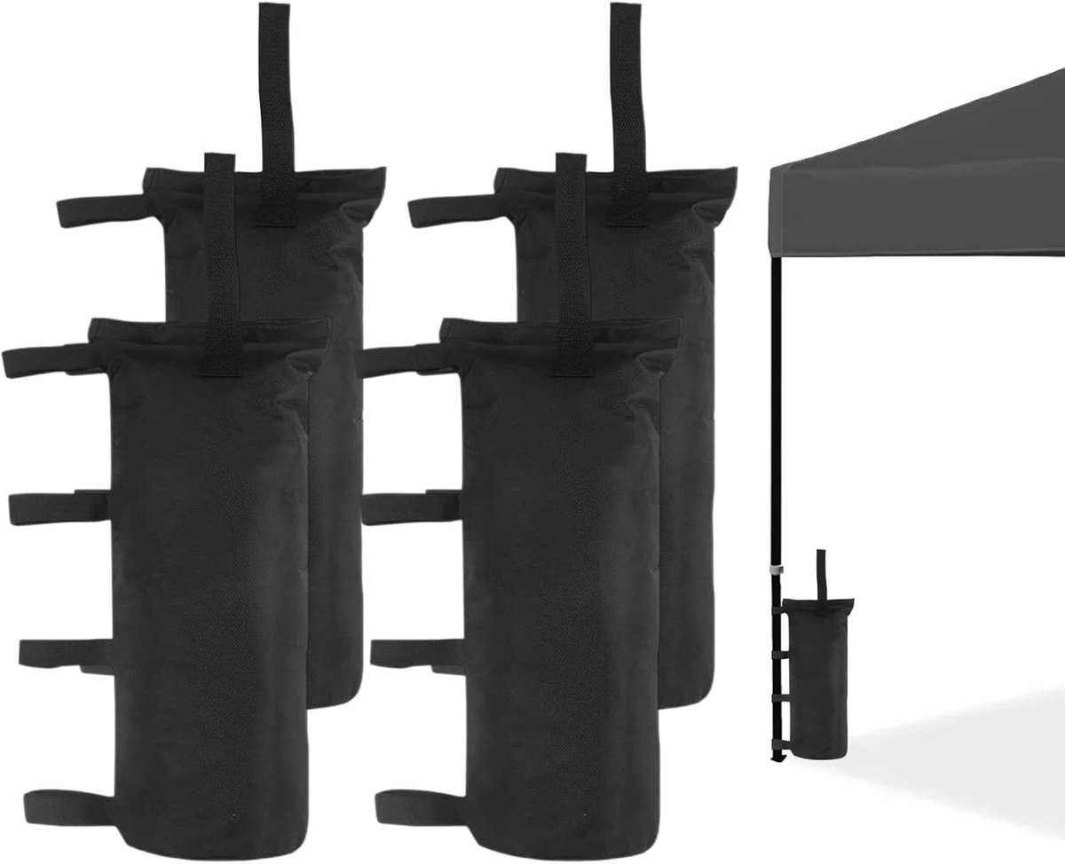 SnelShoppen - Set van 4 Gazebo Gewichten 600D Oxford Versterkte Zandzakken voor Tenten, Paraplu's en Tuinfeestjes - Ideaal voor Camping en Sterke Wind