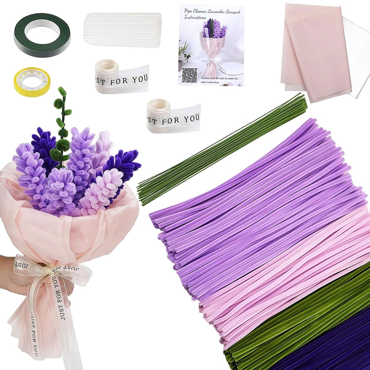 Pipe cleaners bloemen set - 450 stuks - kleurrijke buisjes - ideaal voor creatief knutselen - ShopVlot