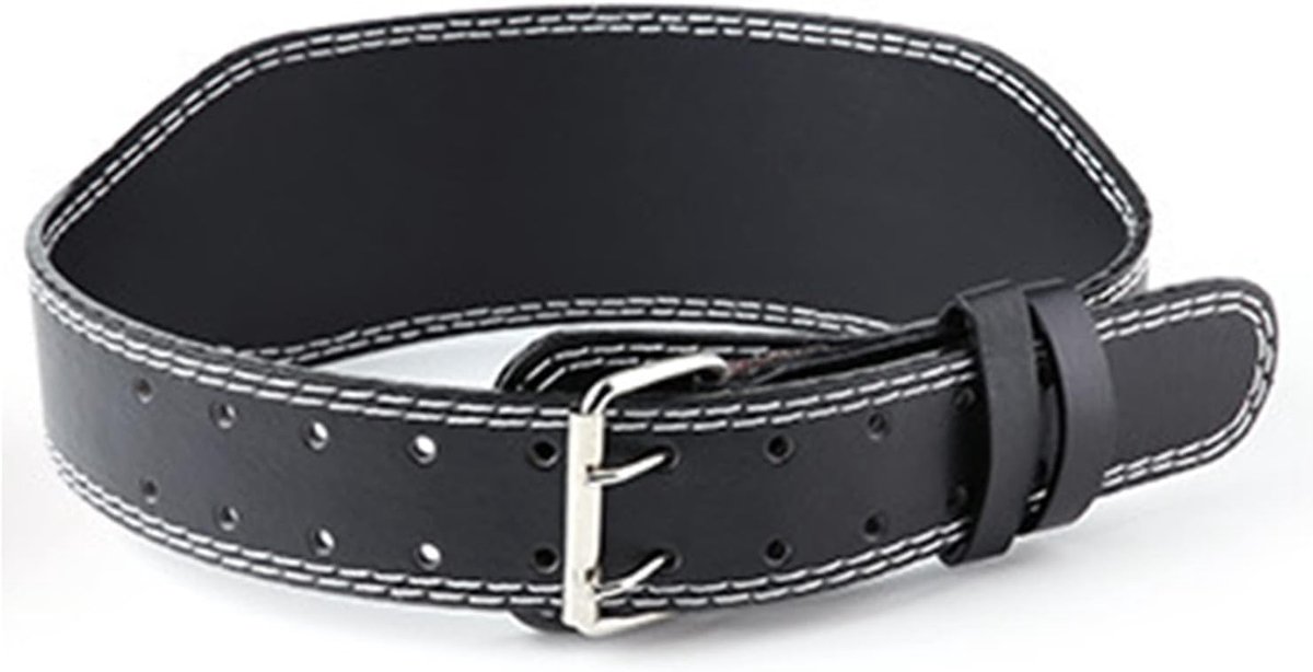 SnelShoppen - Verstelbare Fitnessriem, Gewichthefriem PVC Sportriem met Dubbele Rij Gespen voor Mannen en Vrouwen, Ideaal voor Krachttraining, Deadlif
