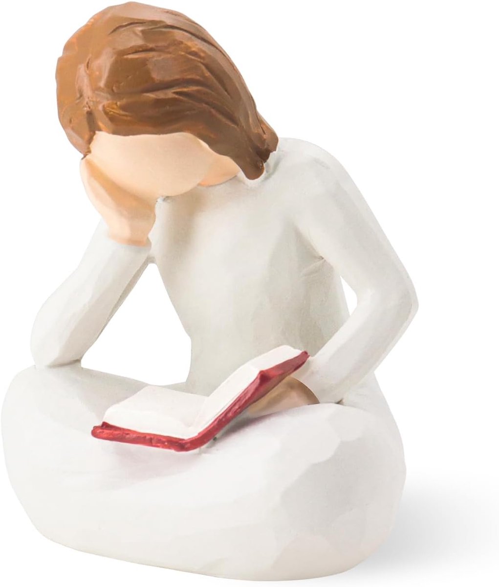 Women thinker sculpture,resin reading woman figurine,ornaments for shelves,thinking girl resin crafts,reading woman - ShopVlot