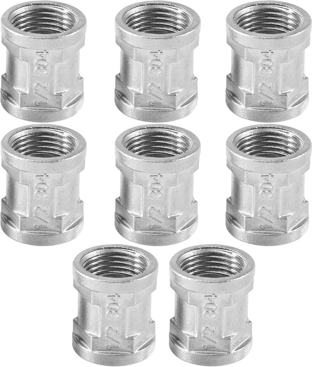 Dubbele Nippel 1/2 inch - Roestvrij staal - Corrosiebestendig - Voor duurzame pijpverbinding - ShopVlot
