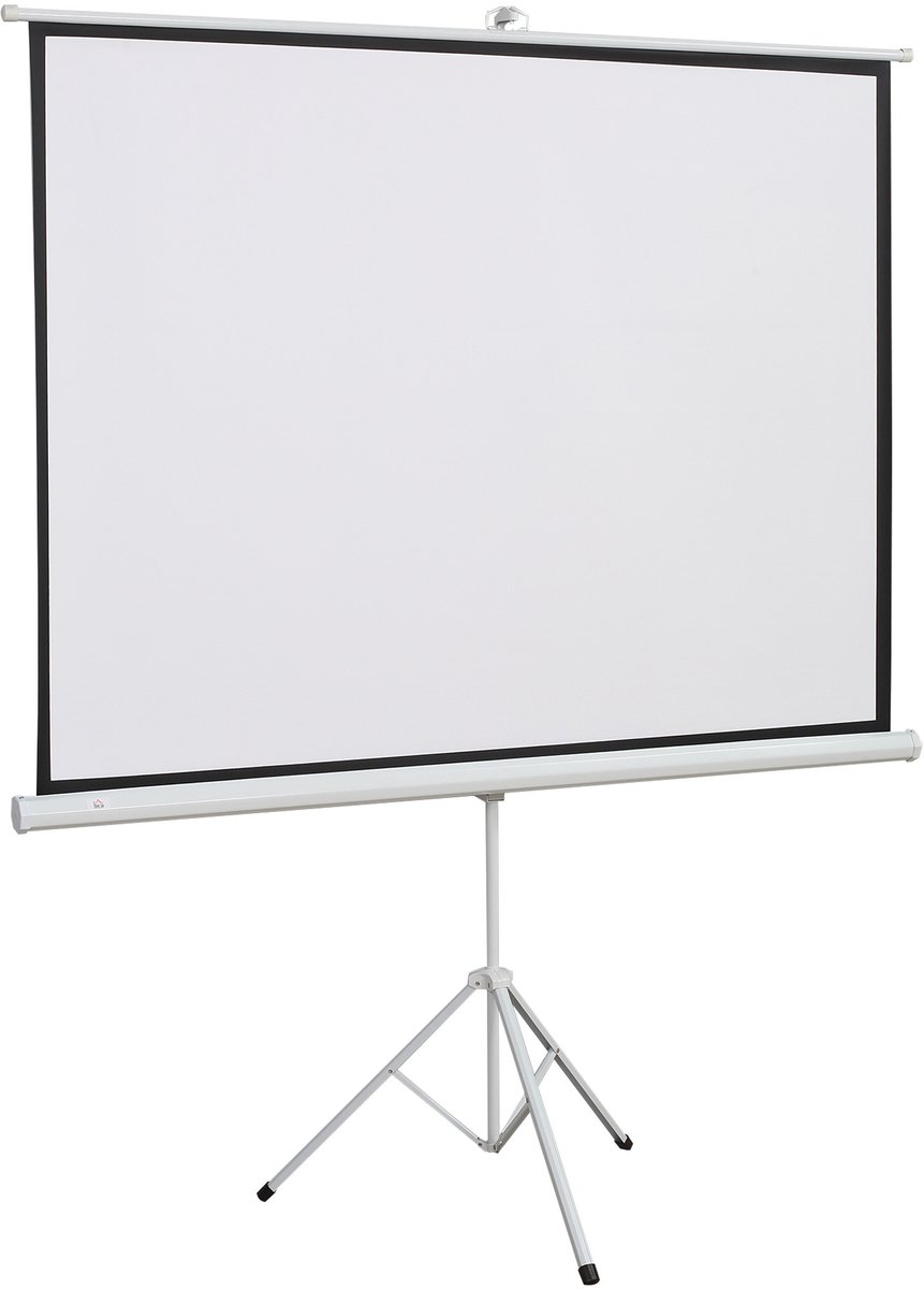 COVREO Beamer doek met statief 84 inch 171 x 131 cm wit, verstelbaar