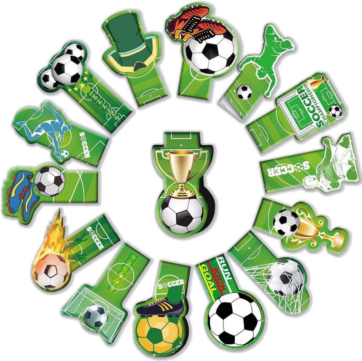 Magnetic Bookmarks, 15 Pieces, Magnetic Football, Magnetic Bookmarks, Children's Set for Students, Boys, Girls, Book - ShopVlot