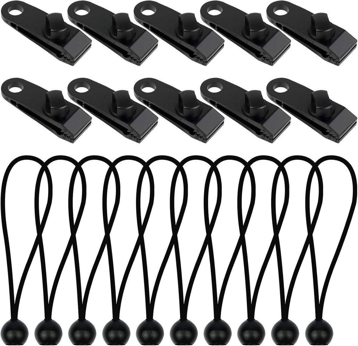 Tarp Clips Set 20 Stuks - Waterdichte Tent Klemmen - Sterke Bevestiging - Ideaal voor Camping - SnelShoppen