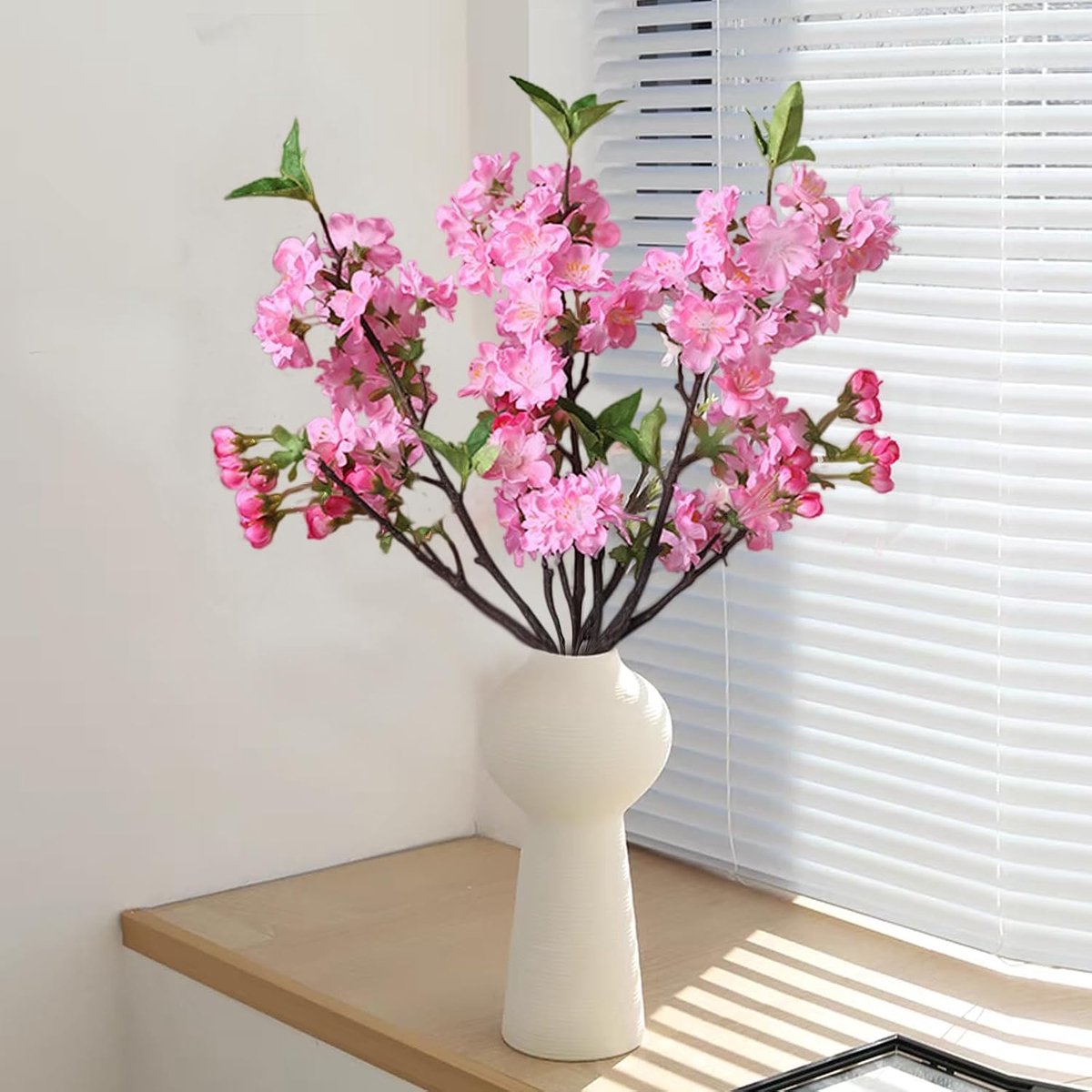 SnelShoppen - Kunstmatige Kersenbloes takken, Set van 3, 49 cm, Silk Bloemen, Lente Decoratie, Kersenbloesem, Takken voor Thuis, Bruiloft, Tuin, Feest