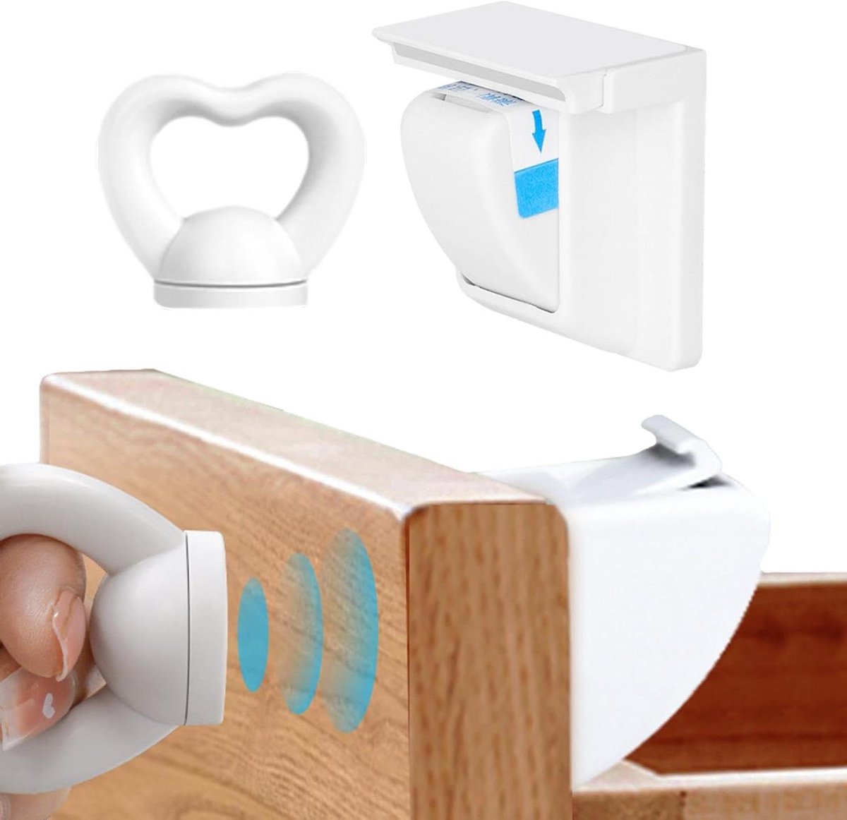 Magnetische Kastsloten - Kindersloten Onzichtbaar - Veiligheid Thuis - Verborgen Beveiliging - 10.59 x 9.4 x 4.8 cm - Wit