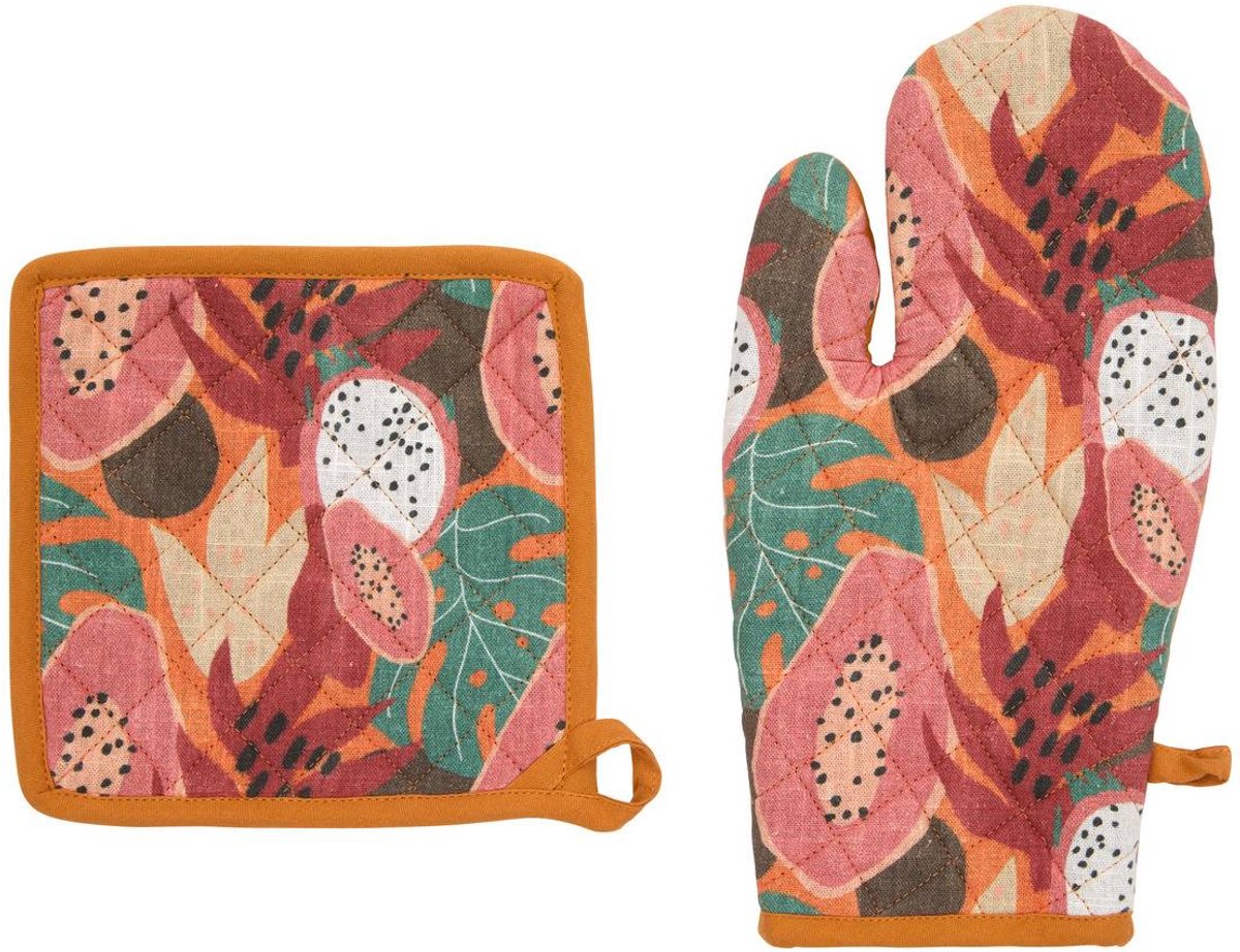 Ovenwant en pannenlap met tropisch motief TROPICAL
