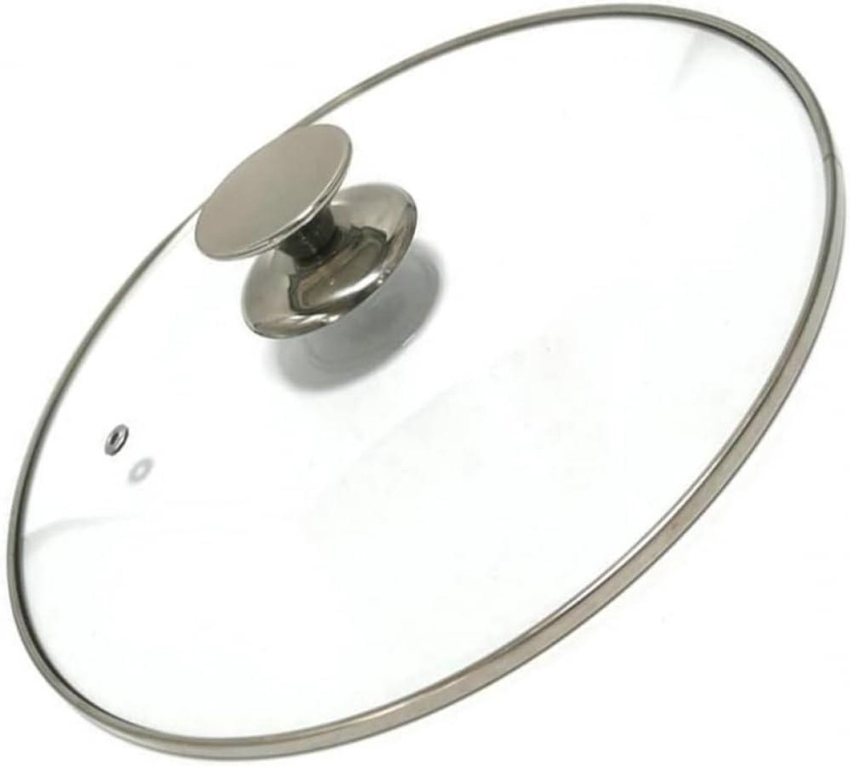 Glazen Pannendeksel - Universeel Kookgerei Deksel - Snel Koken - Hittebestendige Handgreep - 26 cm - Zilver