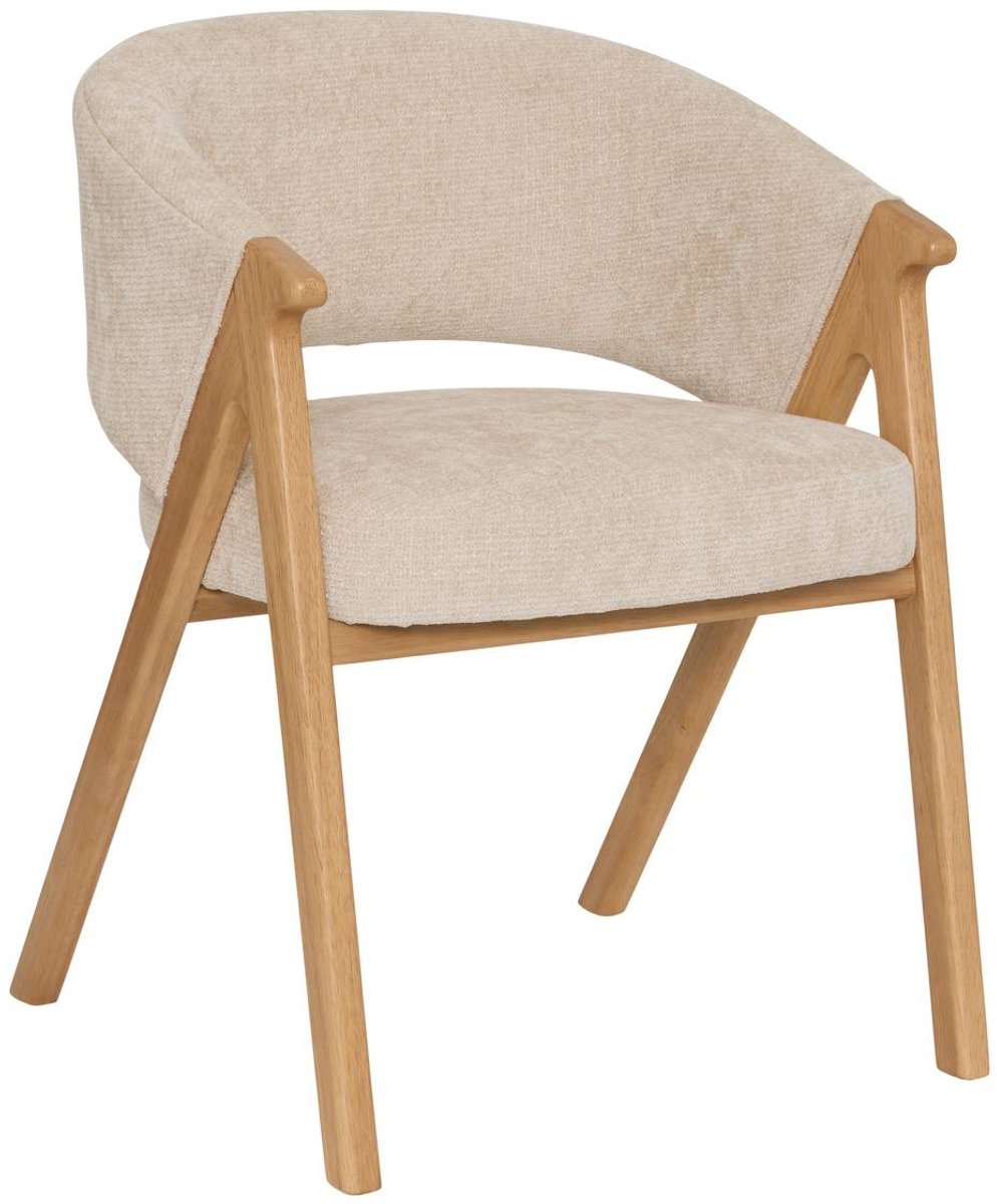 Fauteuil de table Amza H.79cm beige bois naturel