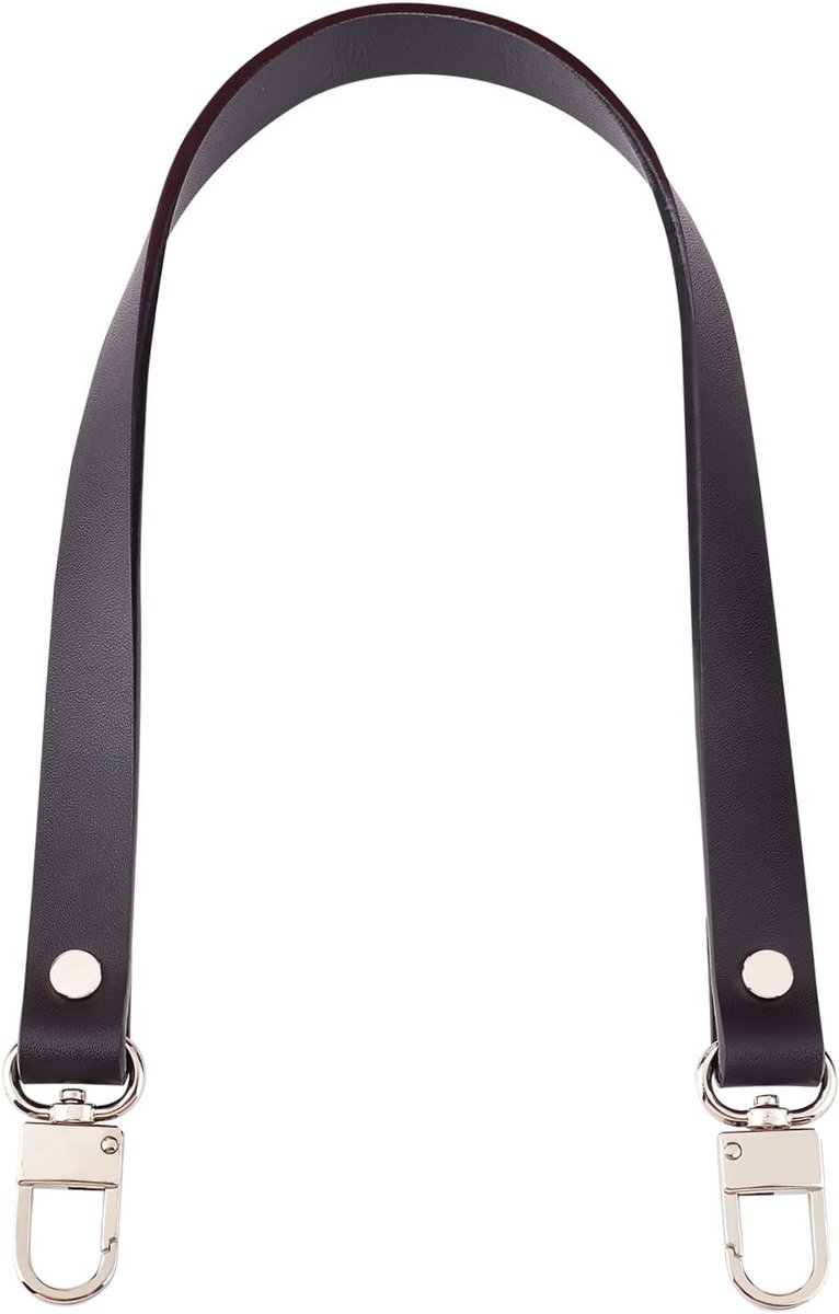 Koeienhuid Handtassen, 54 cm Lederen Schoudertas Riem Lederen Handvatten Tote Bag Strap Vervanging met Draaibare Sluitingen voor DIY Tas Portemonnee Maken Accessoires, Zwart