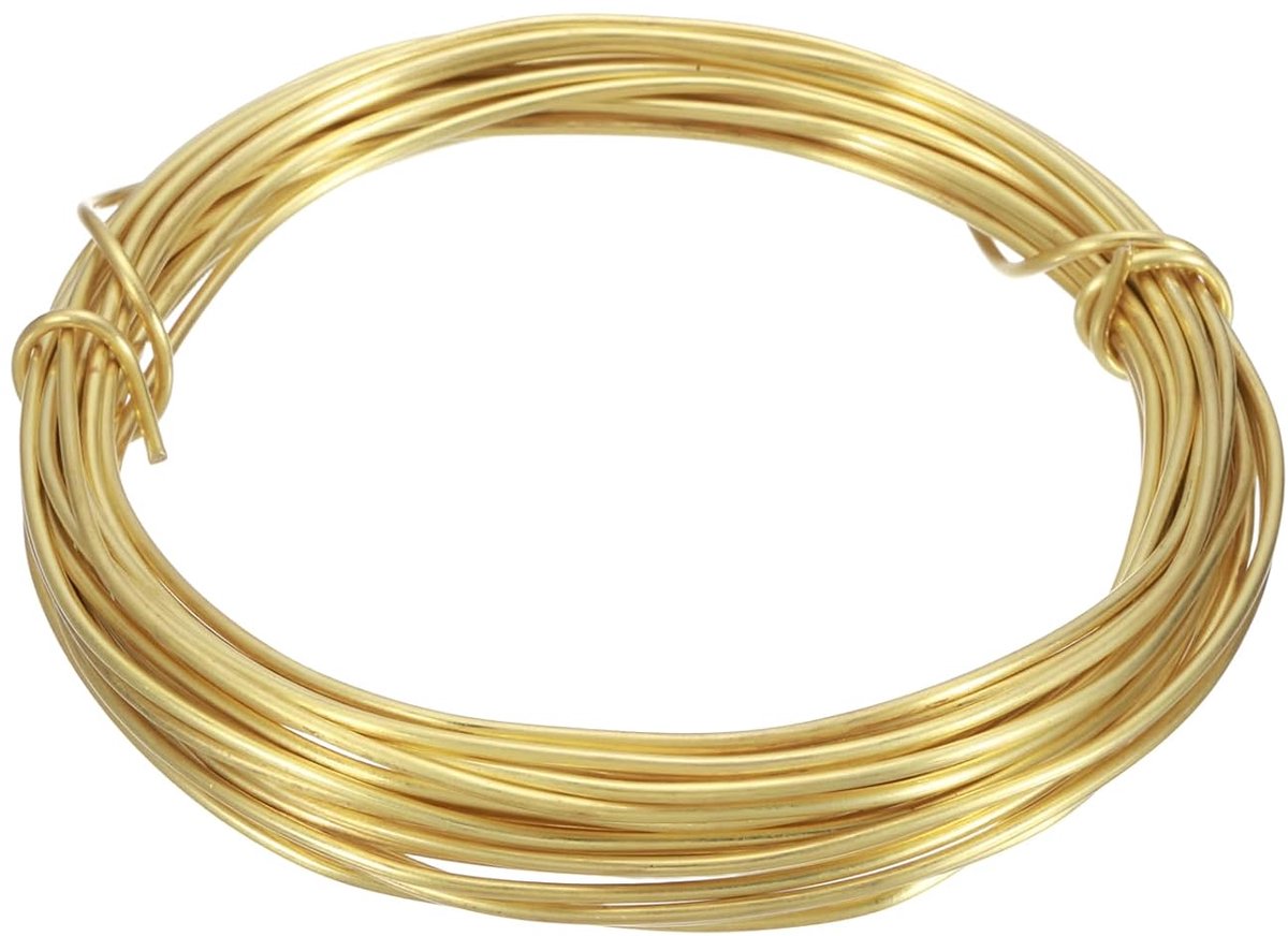 Artistiek filament van messing, 14 gauge, 25 voet, flexibel en buigzaam voor het maken van sieraden, doe-het-zelf, modelbouw, decoratie (rond)
