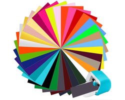 Iron On voor Cri-cut Joy, 14 x 30,5 cm plotterfolie, textiel, vinyl met warmteoverdracht, flexfolie-rollen voor kleding, strijkfolie, voor T-shirts en meer stoffen, doe-het-zelf