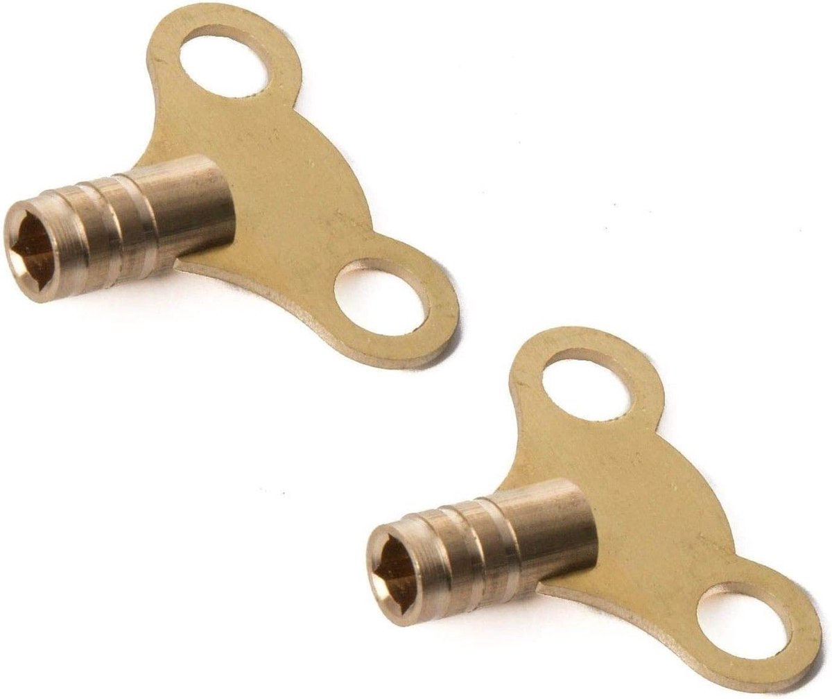 SnelShoppen - 2 x 5mm Messing Radiatormutatoren voor Centrale Verwarming, Loodgietwerk, Ventilatie, Ontluchten van Lucht en Water, Duurzaam en Betrouw