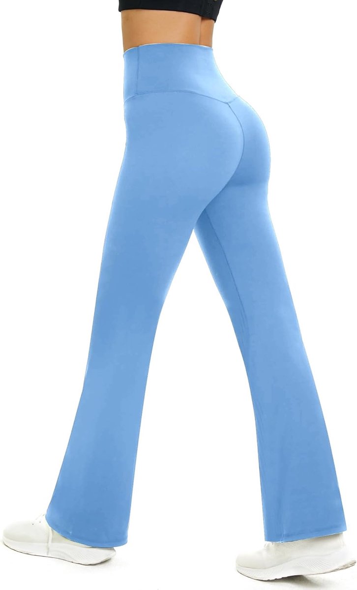 Yogabroek voor dames, uitlopende sportbroek met hoge taille, buikcontrole, training, fitness, joggingbroek