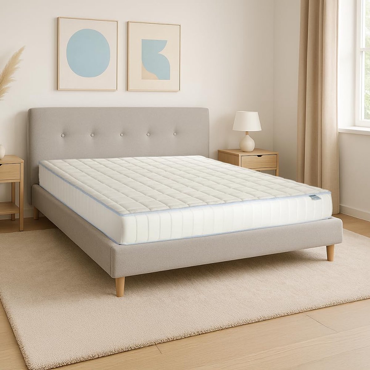 SnelShoppen - Traagschuim Matras Eenpersoons 80 x 190 cm - Ergonomisch, Orthopedisch, Ademend, Hoogte 18 cm, Medisch Apparaat, CE, Made in Italië