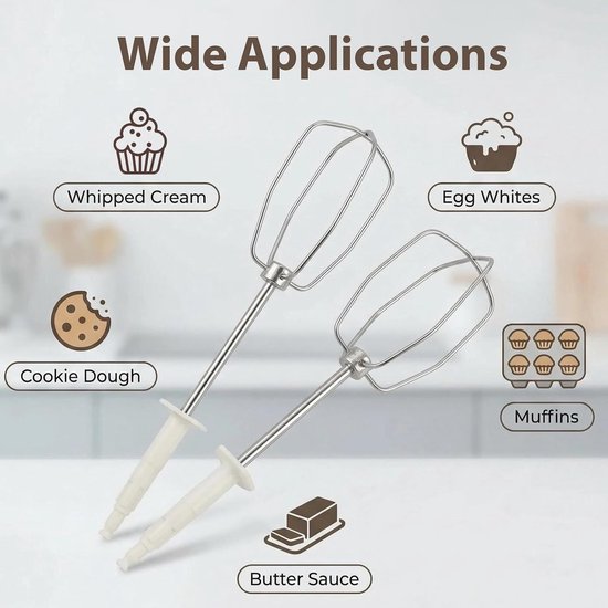 Reservegarde Mixer - Mixer Accessoires Keuken Gardes - Bakken en Koken - Roestvrijstalen Constructie - 2 stuks - Zilver — afbeelding 4