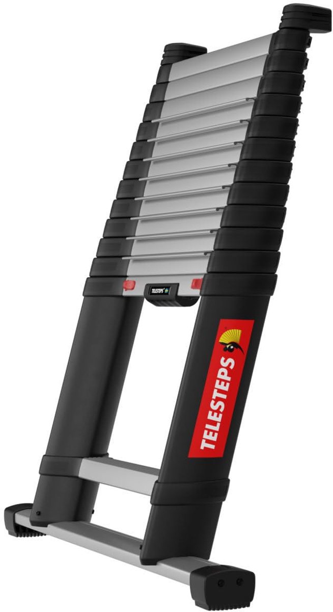 SnelShoppen - Telesteps PrimeLine telescopische ladder 4,1 m met stabilisator - Aluminium ladder voor klussen in en om het huis, tuin, garage en meer