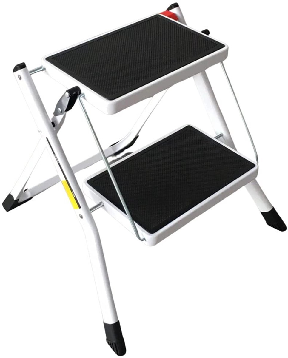 SnelShoppen - Vouwen Stap Ladder 2 Stap Ladder Compact Anti-Slip Stabiel voor Keuken Thuis Volwassen 150KG Capaciteit