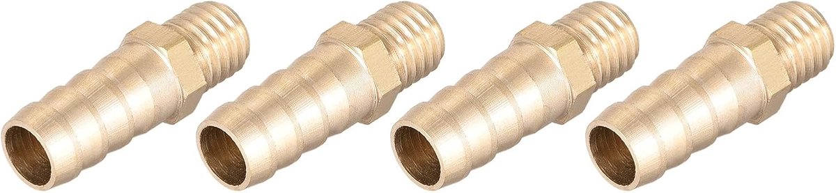 Messing slangverbinders (M10-1,5 mannelijk x 10 mm barbecue) 4 stuks slangverbinders - voor brandstof, lucht, water, diesel, gas