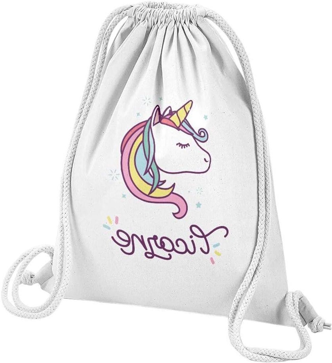 Gymtas Katoen - Sporttas Trekkoord - Sport en Strand - 100% Katoen - 37 x 46 cm - Wit