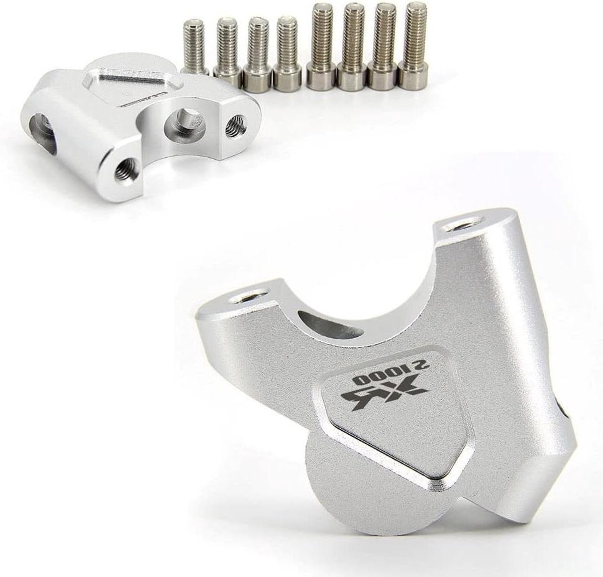 Stuur Riser Klem - Stuurverhoger Motorfiets - Rijcomfort Verbeteren - CNC Aluminium - 30mm Verhoging - Zilver