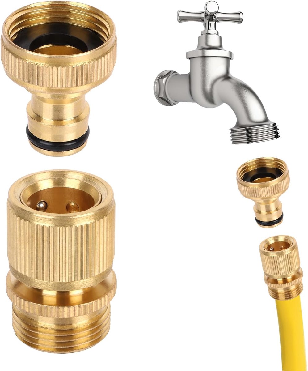 Hose tap connections garden hose connection hose connection 3/4 inch hose fitting 1/2 inch faucet adapter hose - ShopVlot