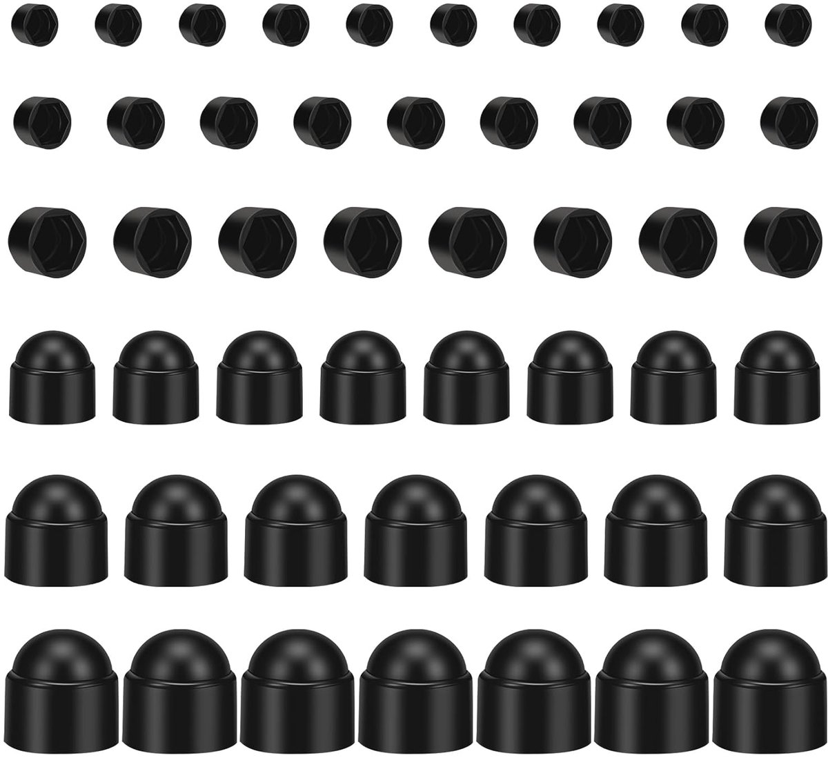 Hexagonale beschermcaps set 210 stuks - waterbestendig zwart plastic - multifunctioneel voor meubels en voertuigen - ShopVlot