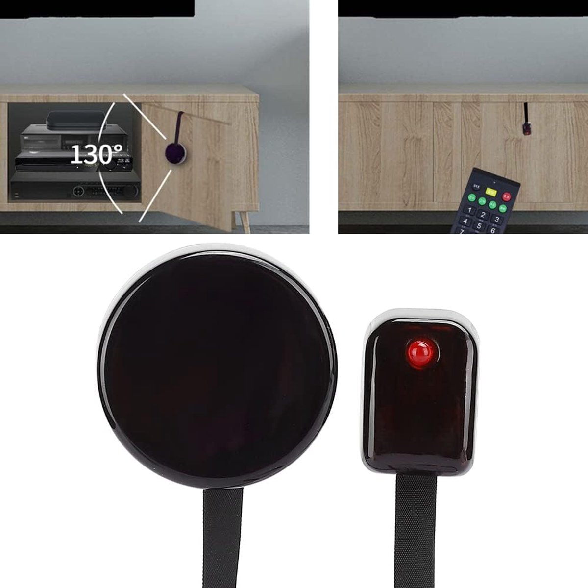 SnelShoppen - Infrared Remote Control Extension Cable IR Remote Control Repeater Krachtige IR Afstandsbediening Versterker Met Ingebouwde Batterij 30K