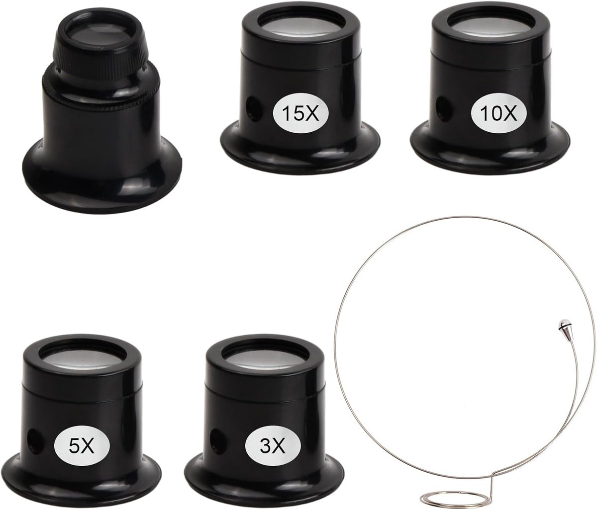 Magnifier for Watchmakers, Eyepiece, Eyepiece, 3x/5x/10x/15x/20x Watchmakers, Engraving Magnifier, Loupe Glasses Set - ShopVlot
