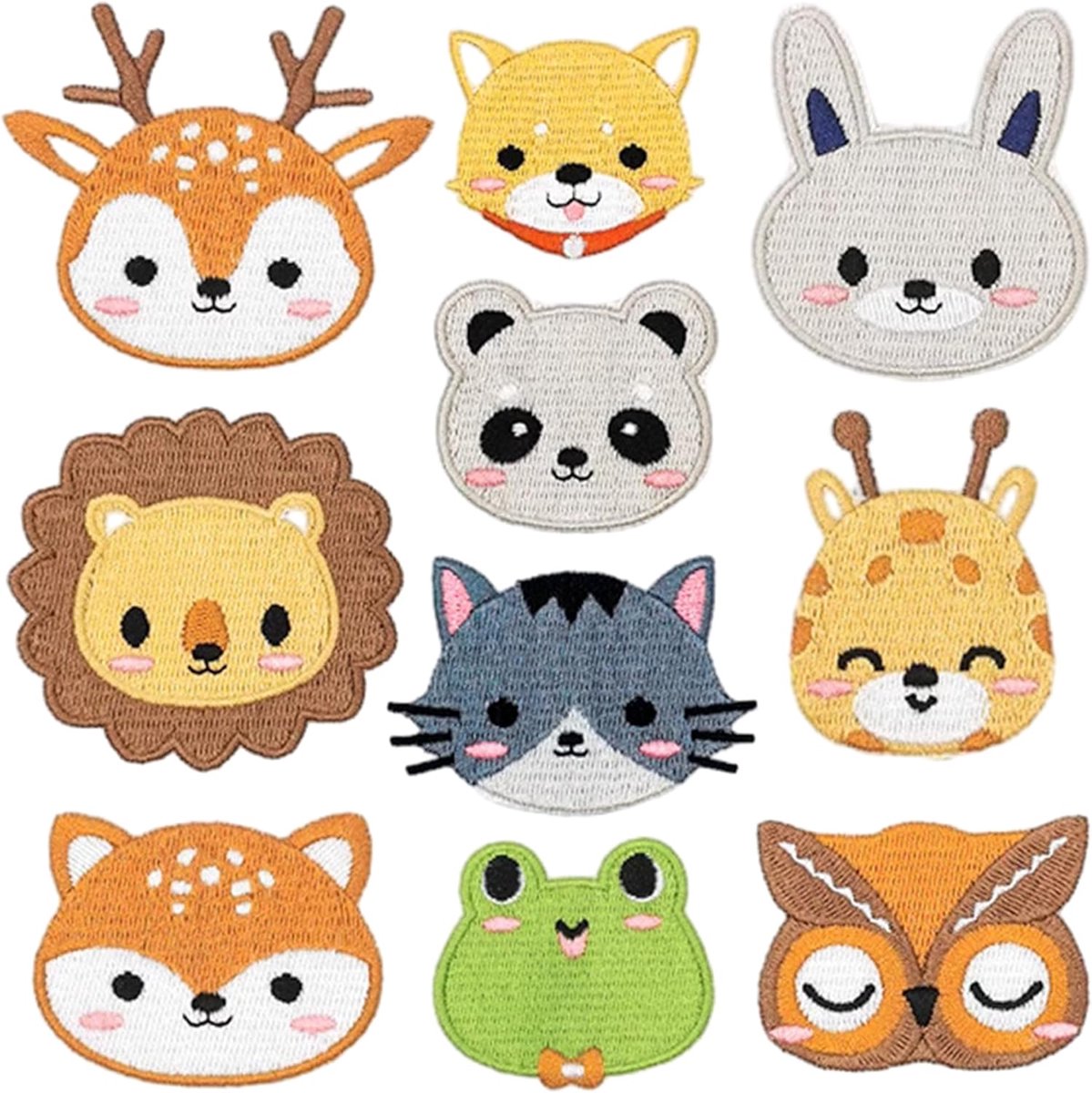 SnelShoppen - Kinderen Strijkpatches, Set van 10 Dieren Strijkstickers, Borduur Patches voor Kleding, DIY Strijkplaten voor Broeken, Jeans, T-Shirt en