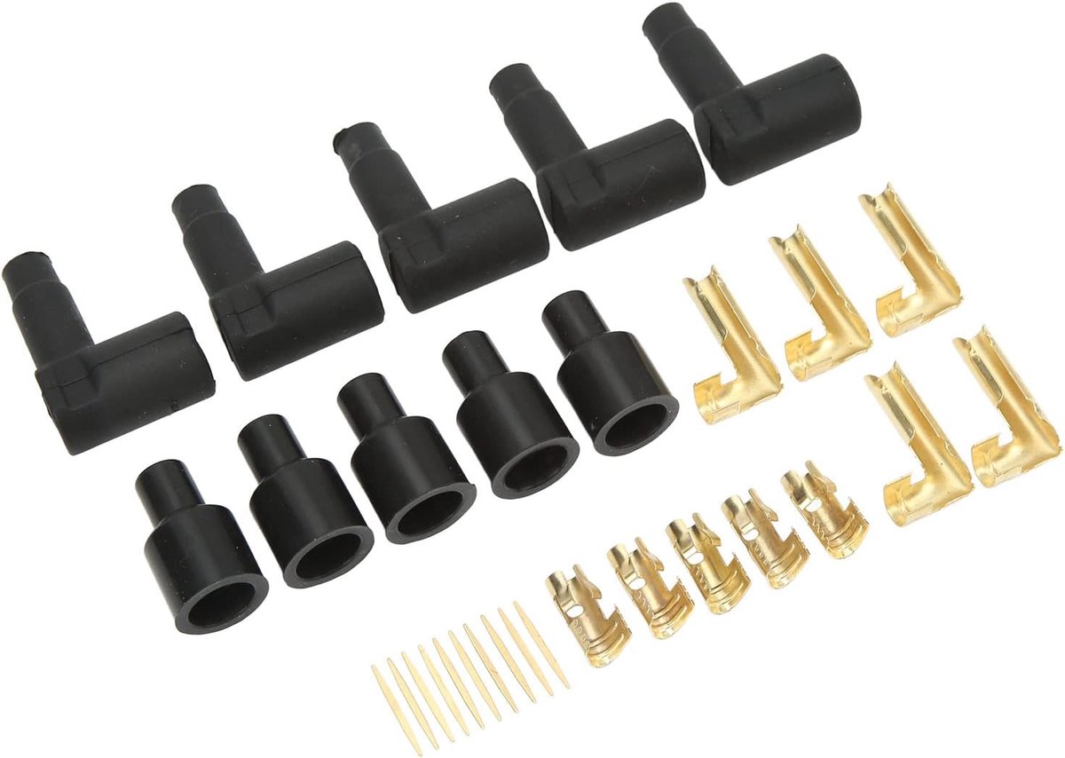 SnelShoppen - Sparkplug Rubber Sleeve Set - 30 Stuks - Duurzame Zwarte Rubber Coils voor 6-10mm Draden - Hoogwaardige Verbindingselementen voor Machin