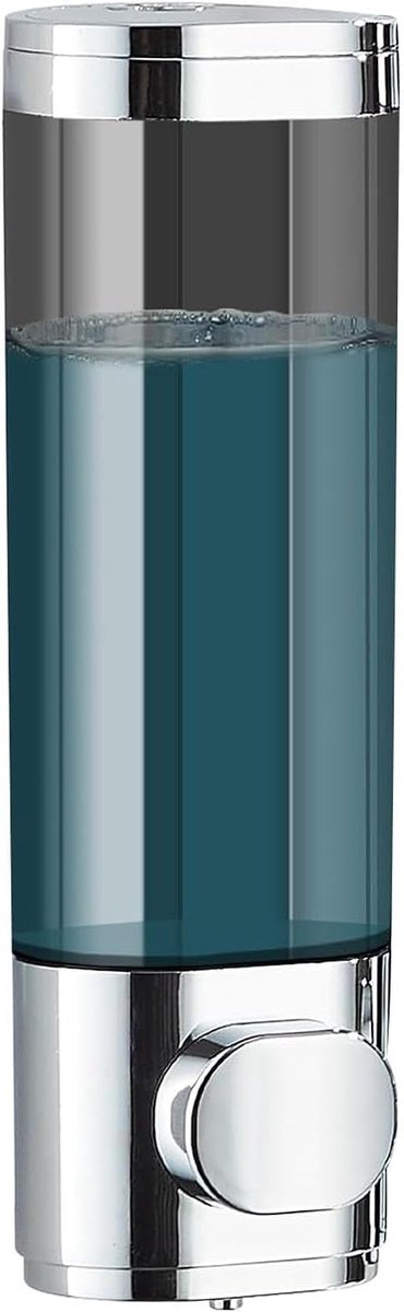300 ml Zeepdispenser, Shampoodispenser Wandmontage voor Badkamer, Zilver, Enkele Kamer, Eenvoudige Human Plastic - ShopVlot