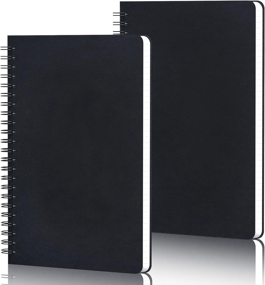SnelShoppen - Spiral Notebook A5 Leeg 2 Stuks Spiral Binding 14 x 21 cm Notitieboek Lege Bladen 100gsm 120 Pagina's Journal Schetsboek Tekenblok Voor
