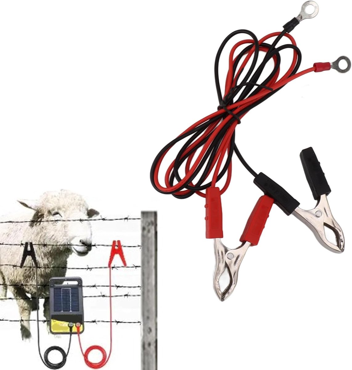Topyond Electric Fence Wire Connectors, 2 Pcs Safe Copper Starter Cables for Farm Fence System, Practical Clips For - ShopVlot
