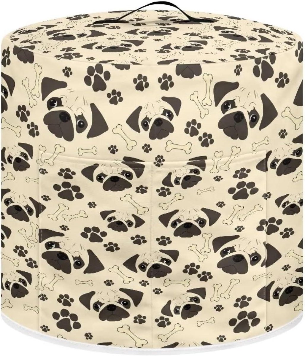 Fornuisdeksel - Slowcookerhoes - Keuken Organiseren - Met Opbergvak - 6 Quart - Pug Paw Bone