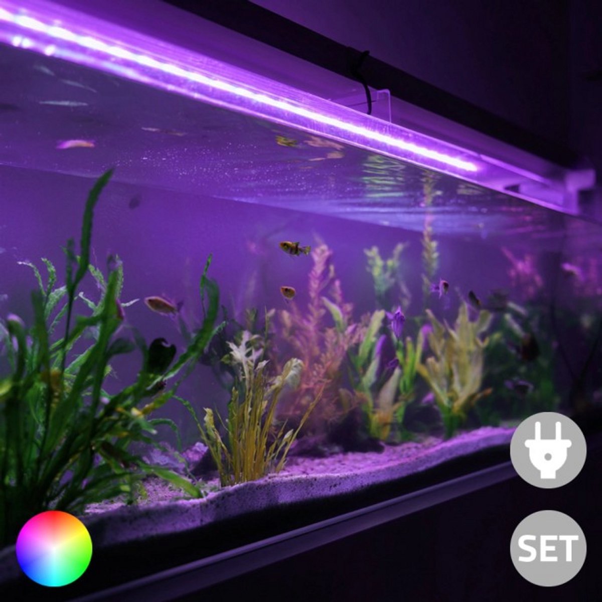 Aquarium Led Verlichting - RGB - 50 t/m 70 cm - Complete set met afstandsbediening - Aquarium Led strip