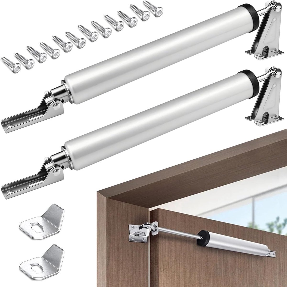 SnelShoppen - 2Pcs Automatische Deursluiter, Geluidsloze Deursluiter, Verstelbare Sluitingssnelheid voor Thuis, Woonkamer, Studentenhuis, Badkamer, Ke